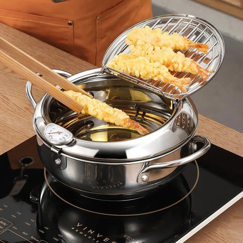 24cm Stainless Steel Deep Fryer Pan with Lid – Crispy, Healthy Frying Made Easy - Image 4