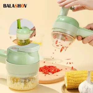 BALASHOV 4-in-1 Electric Food Chopper – Mince, Slice & Press with Ease