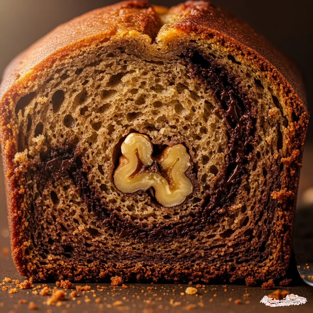 b a banana bread close up
