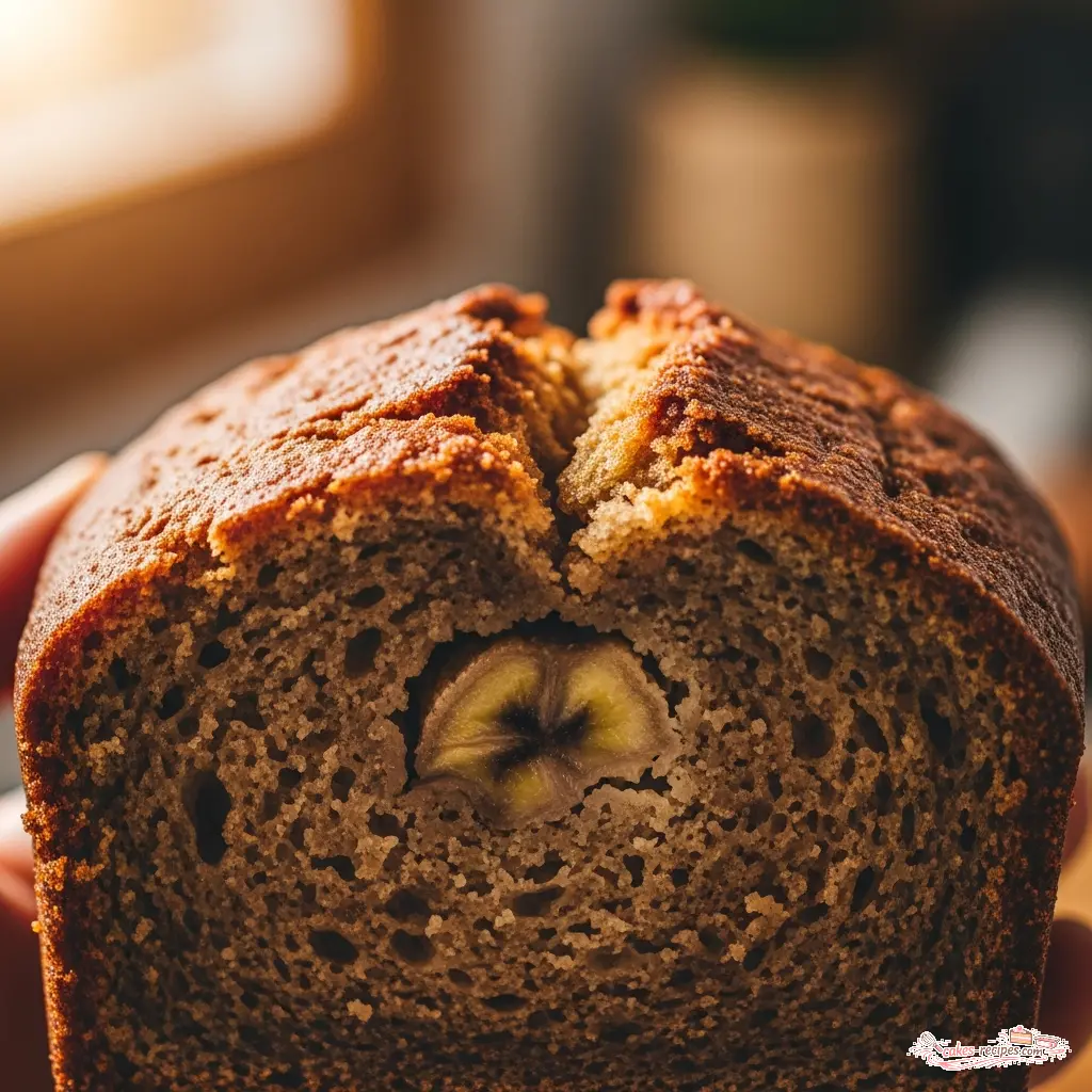 banana bread made with margarine close up