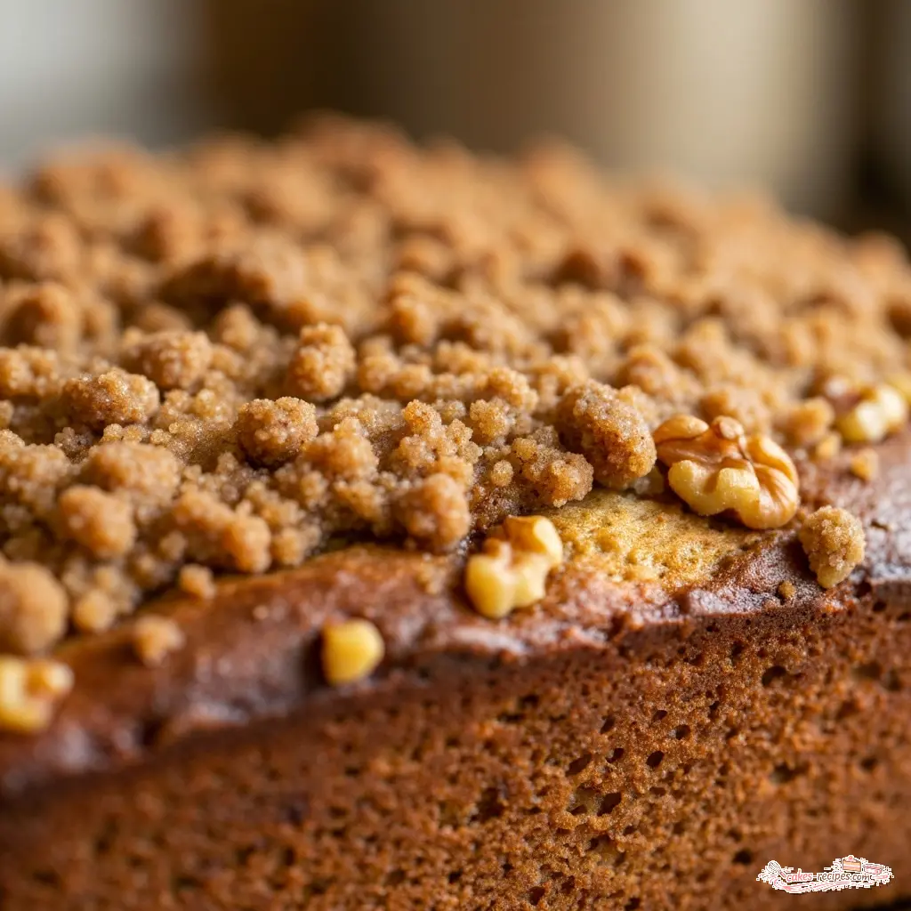 banana bread recipe with brown sugar topping close up