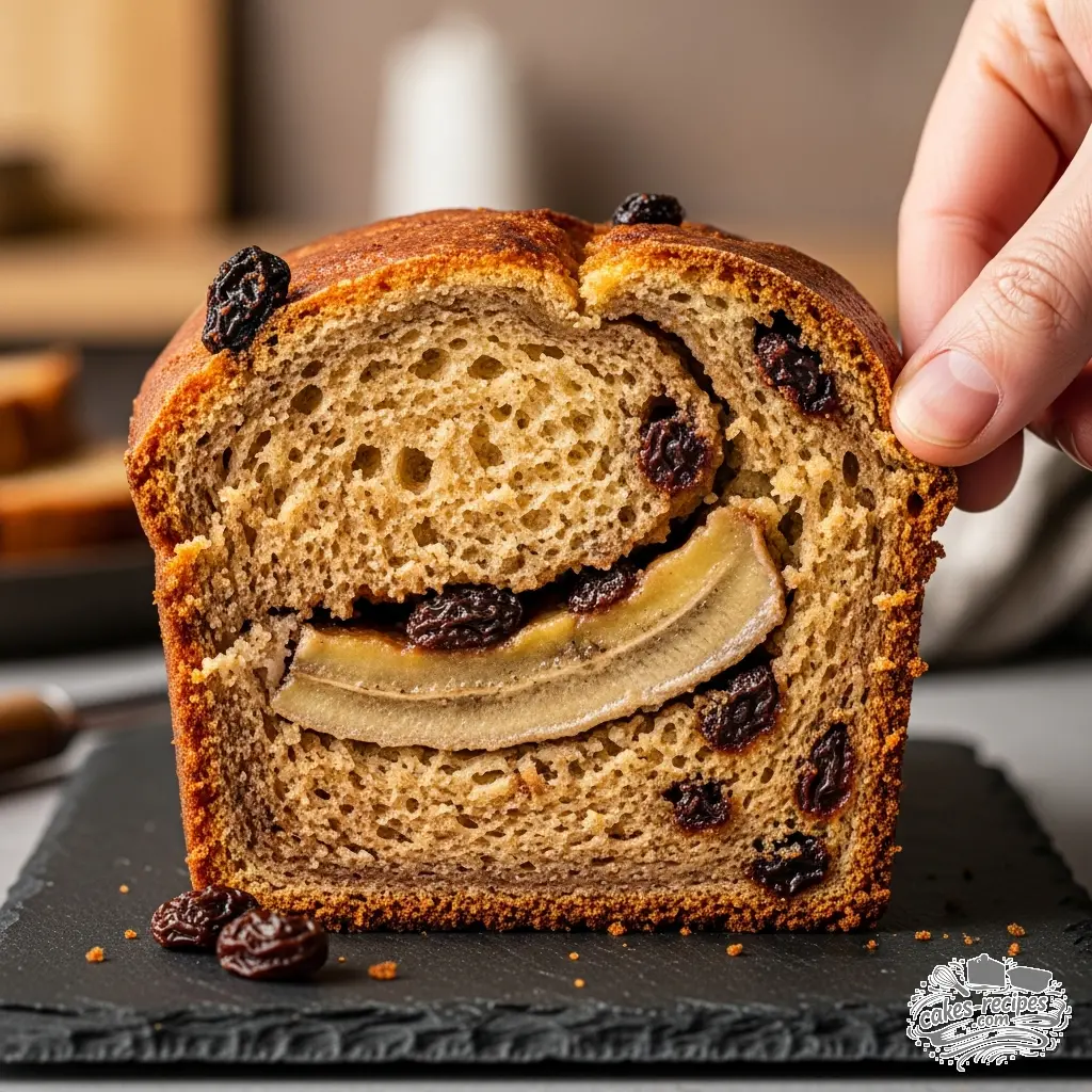 banana bread with raisins and cinnamon