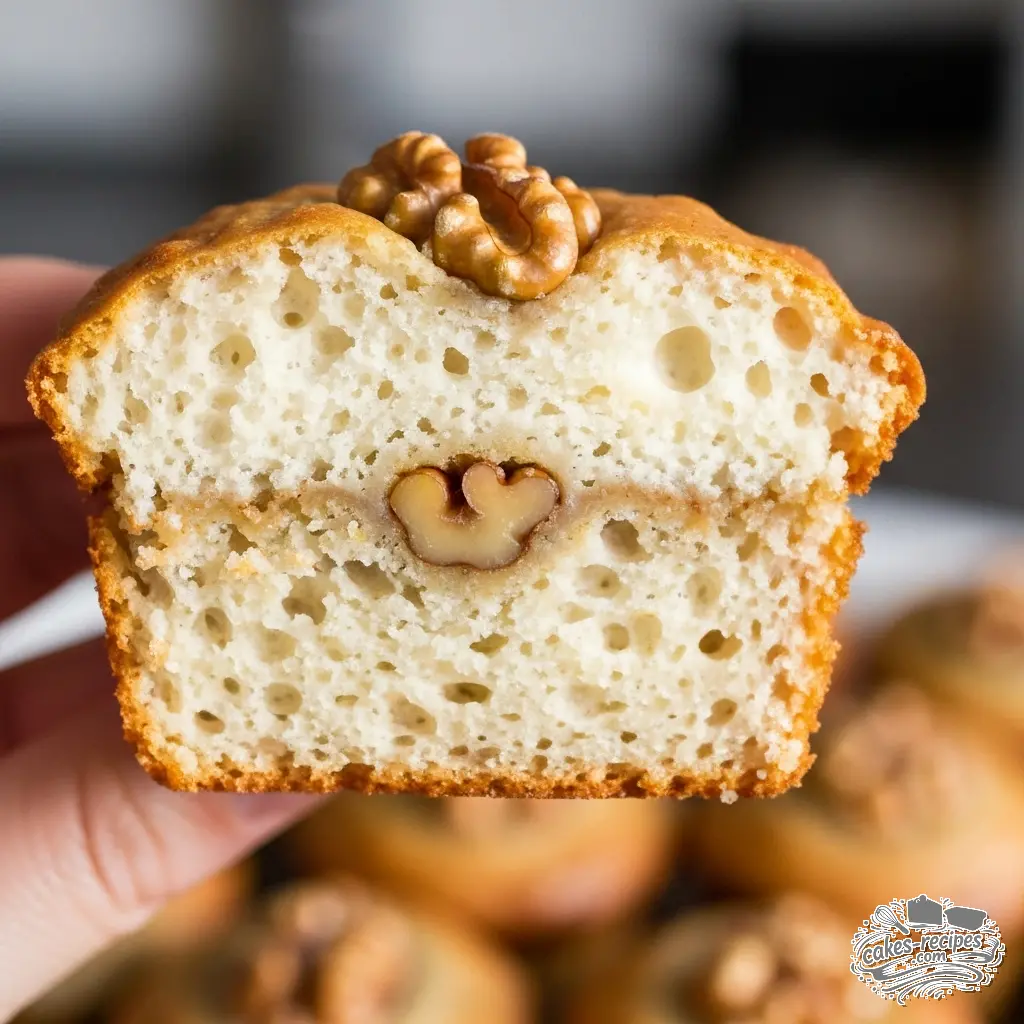 banana walnut muffins vegan close up