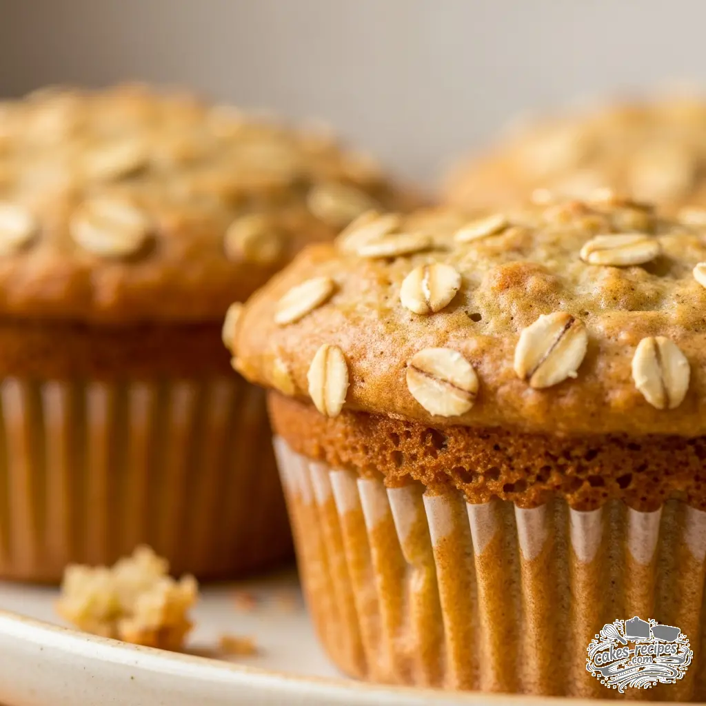 ww banana oat muffins close up