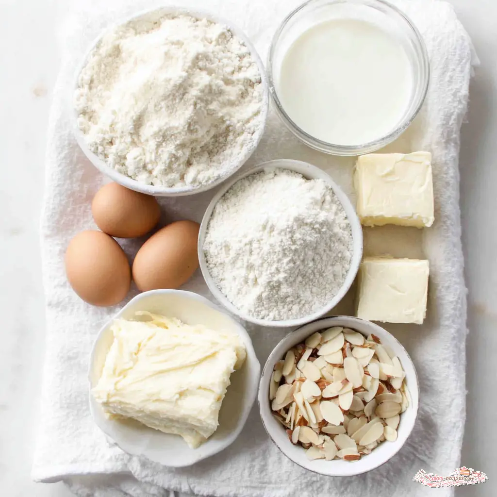 almond sweet rolls - main ingredients