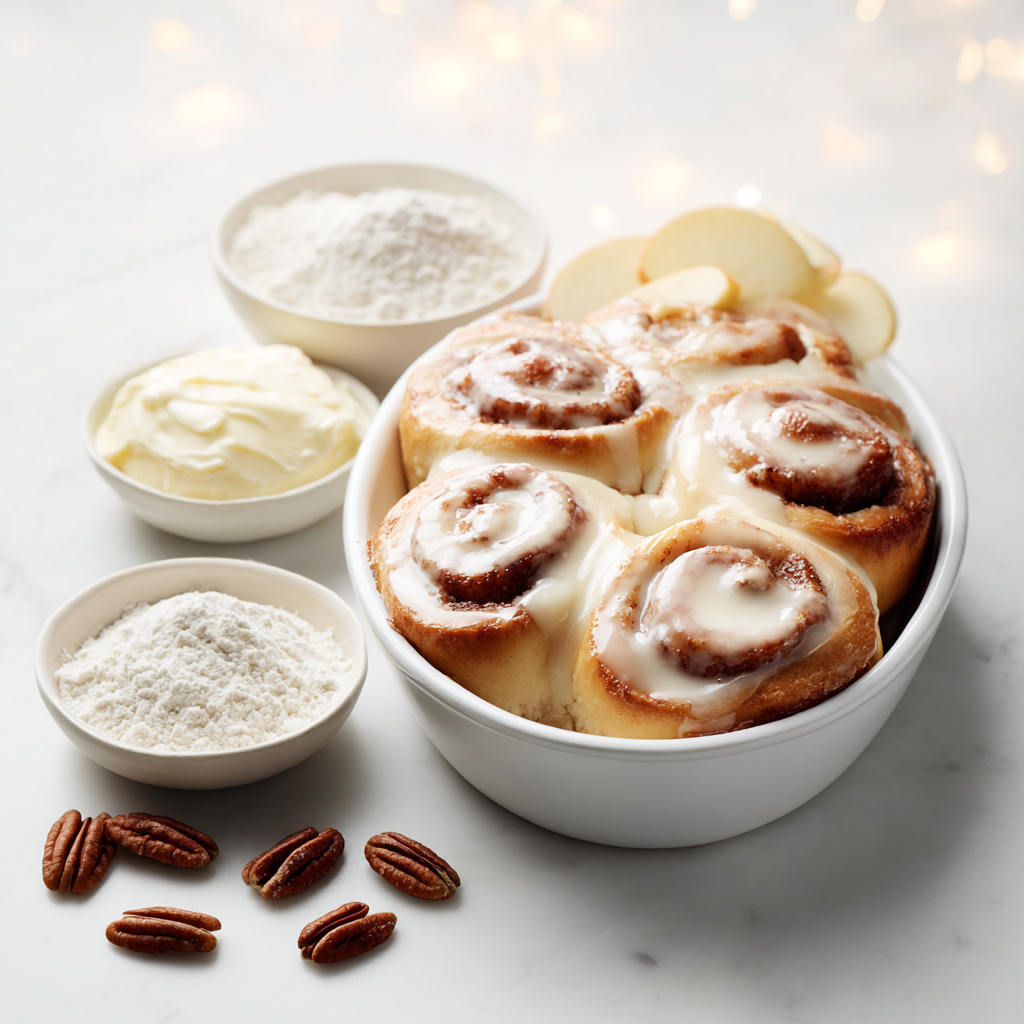 apple cinnamon rolls - main ingredients