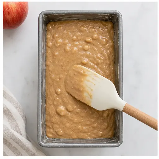 Step 3: Pouring batter into loaf pan