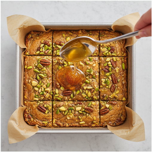Baklava blondies step 4 - slicing into squares
