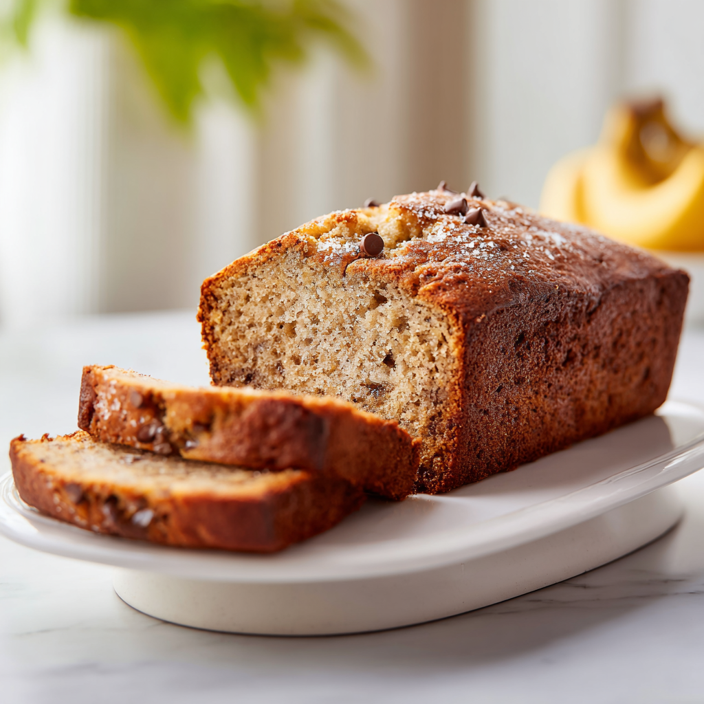 banana bread with brown butter - final presentation