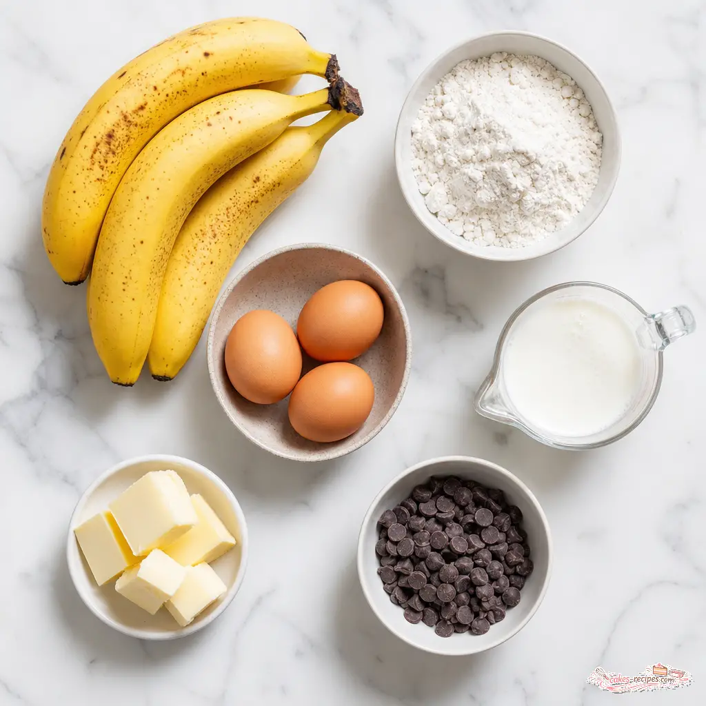 banana split cupcakes - main ingredients