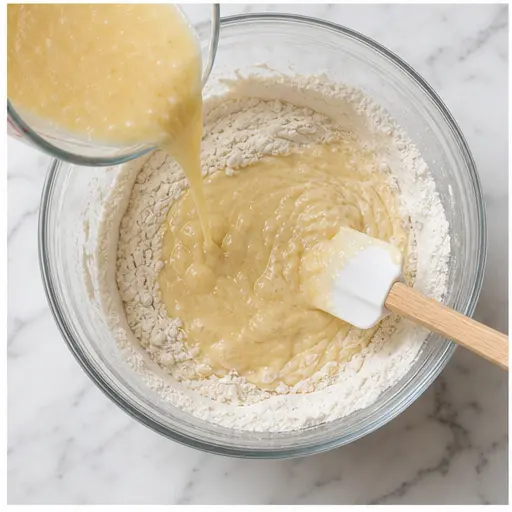 Step 3: Combining wet and dry ingredients