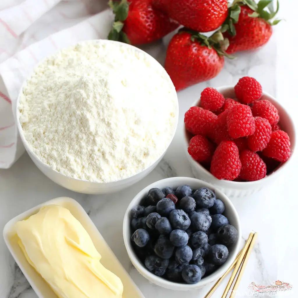 berry chantilly cake - main ingredients