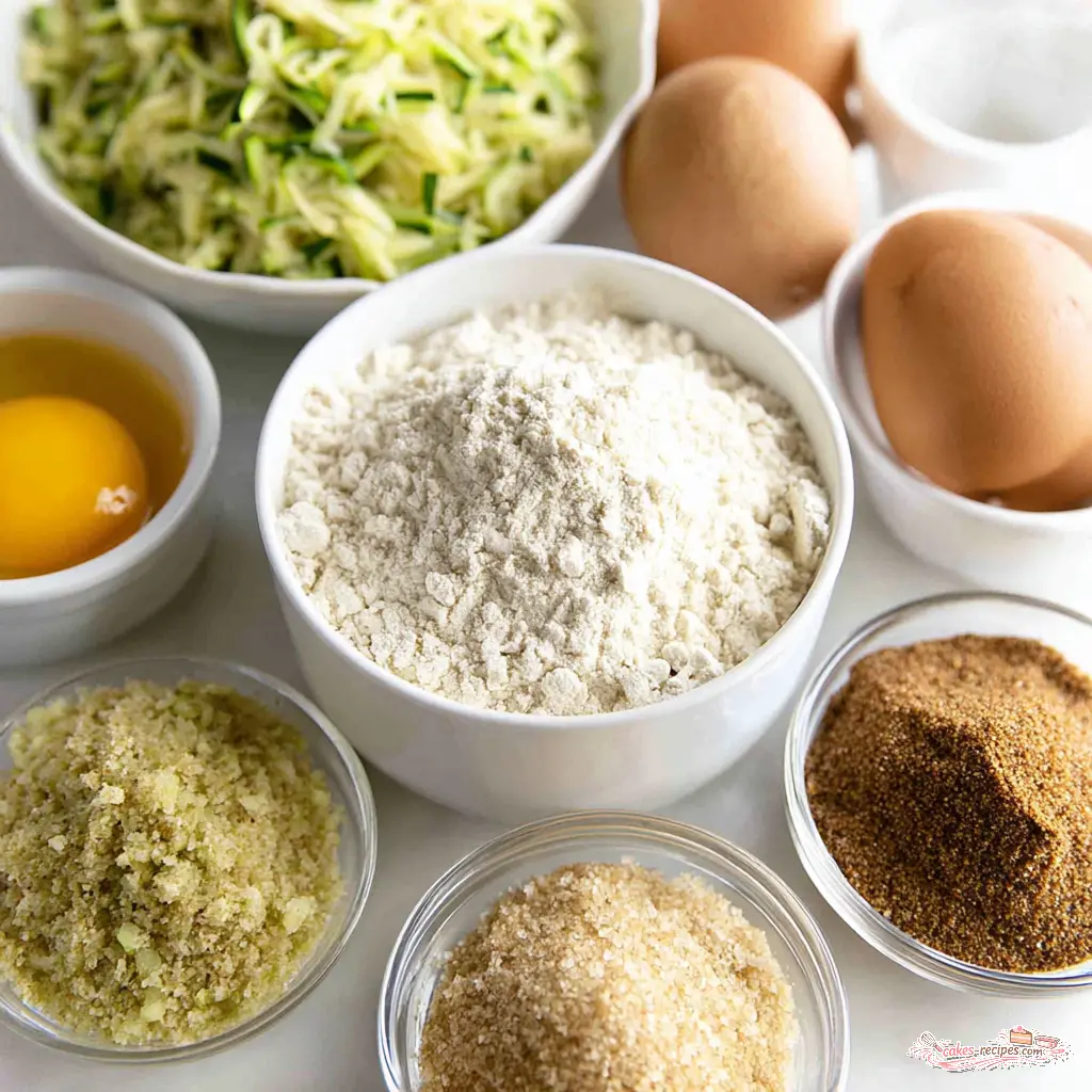 best zucchini bread - main ingredients