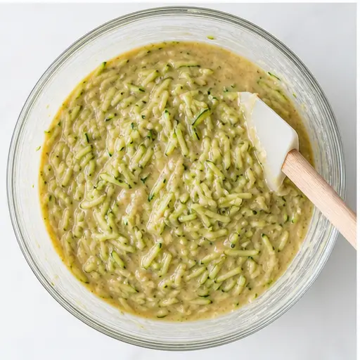 Step 3: Folding in grated zucchini