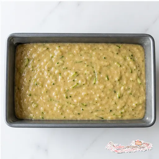 Step 4: Pouring batter into loaf pan