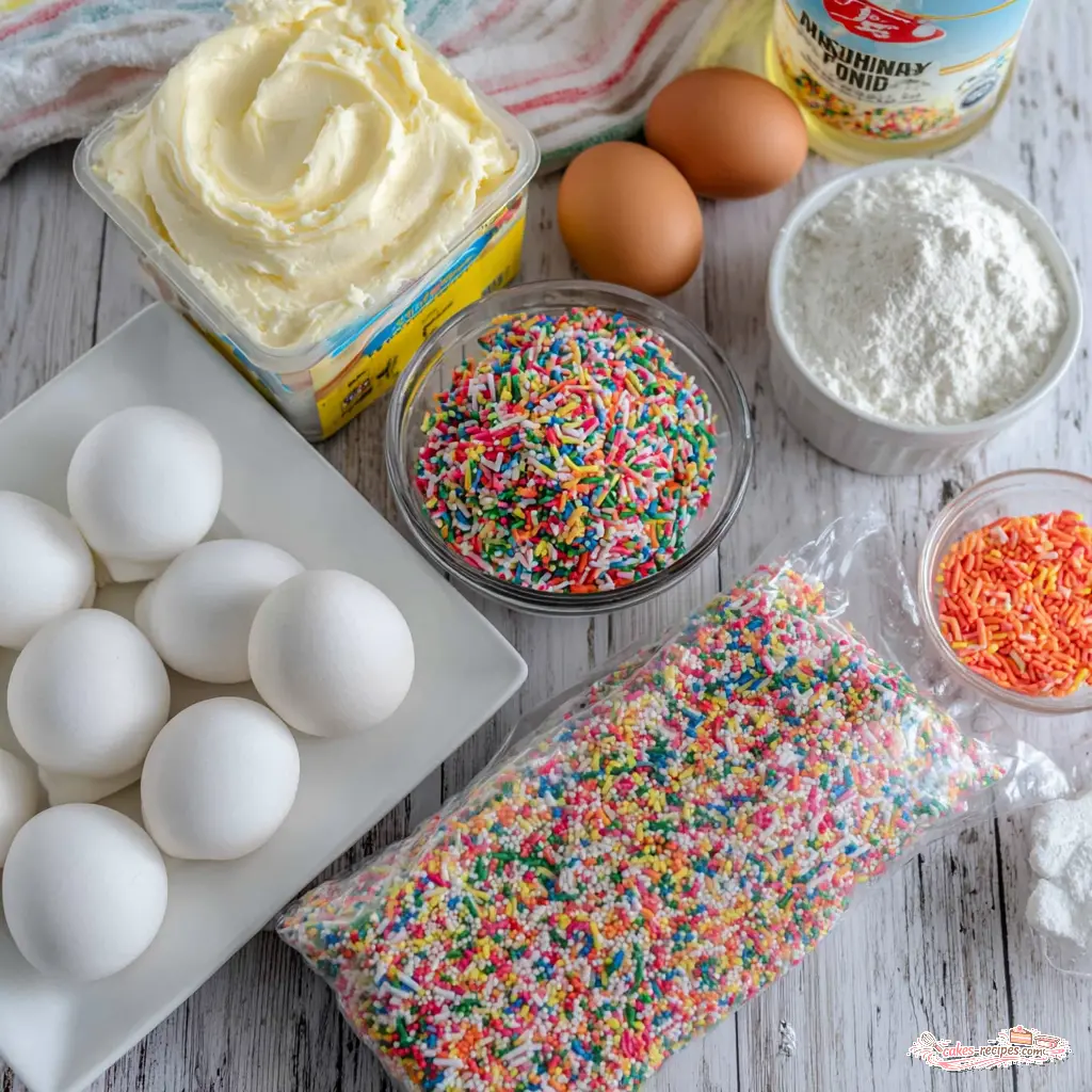 birthday cake truffles - main ingredients