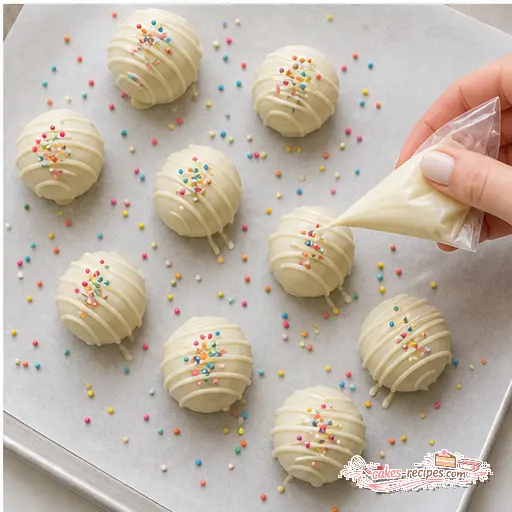 Step 4: Drizzle and add sprinkles
