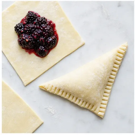 Step 3: Filling and folding pastry triangles