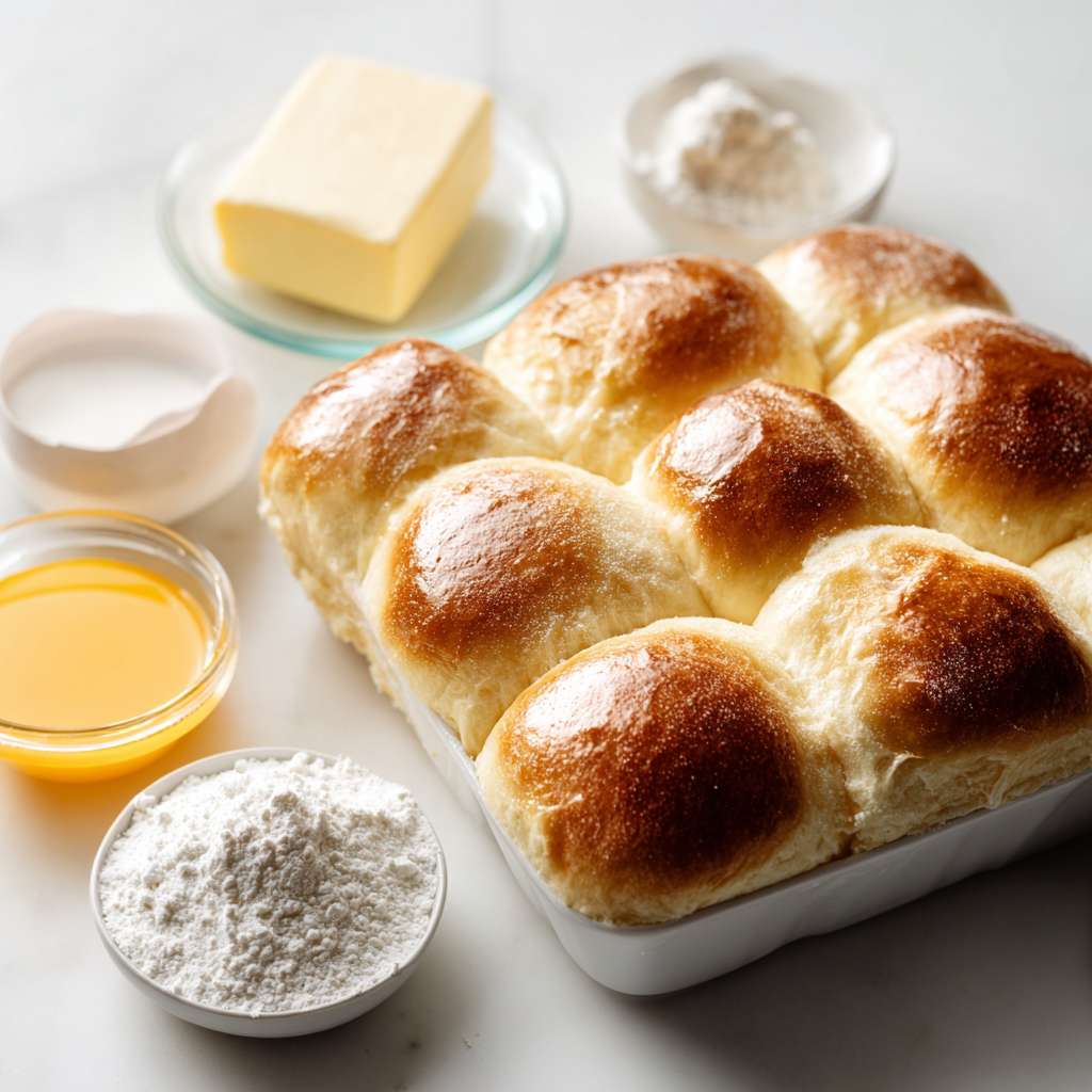 brioche dinner rolls - main ingredients