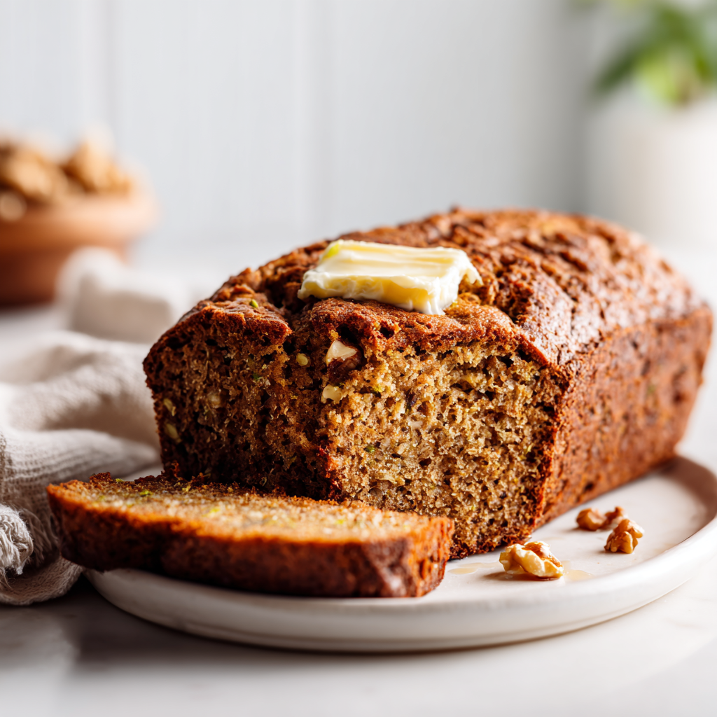 brown butter zucchini walnut bread - final presentation