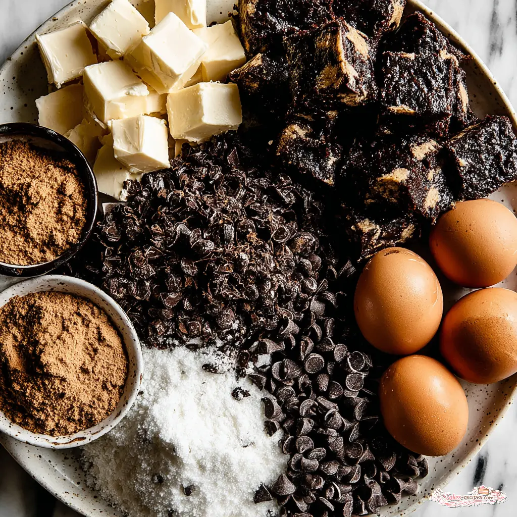 brown butter brownies - main ingredients