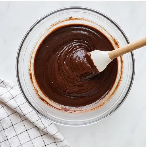 Mixing chocolate into browned butter