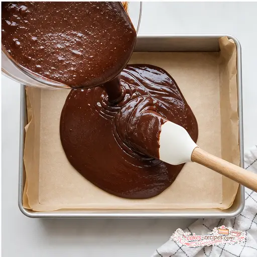 Pouring batter into the pan