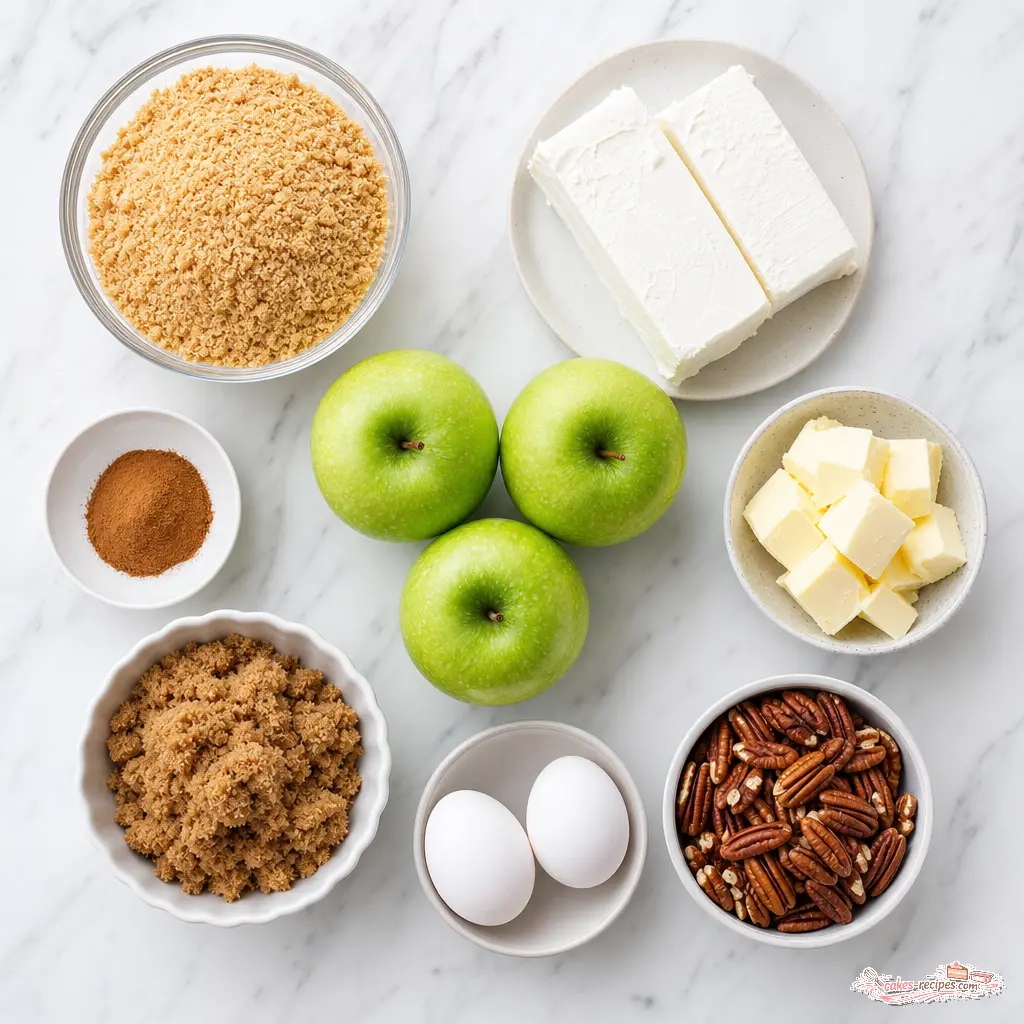 caramel apple bars - main ingredients