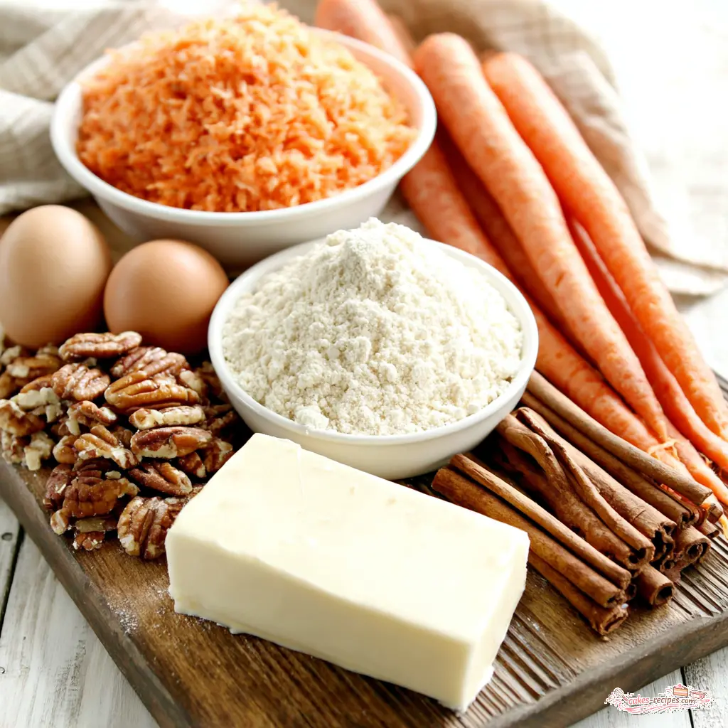 carrot cake - main ingredients