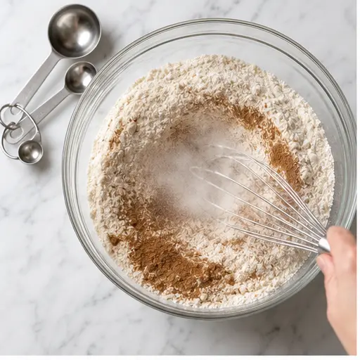 Step 1: Whisking dry ingredients together