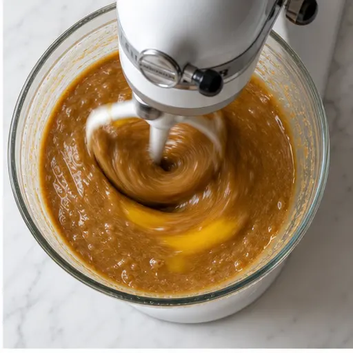 Step 2: Beating wet ingredients until smooth