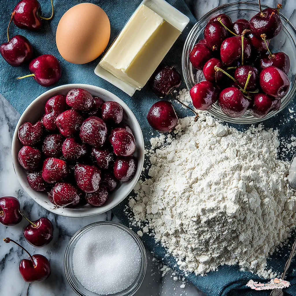 cherry galettes recipe - main ingredients