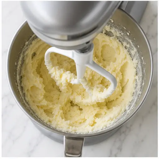 Step 3: Creaming butter and sugar until fluffy