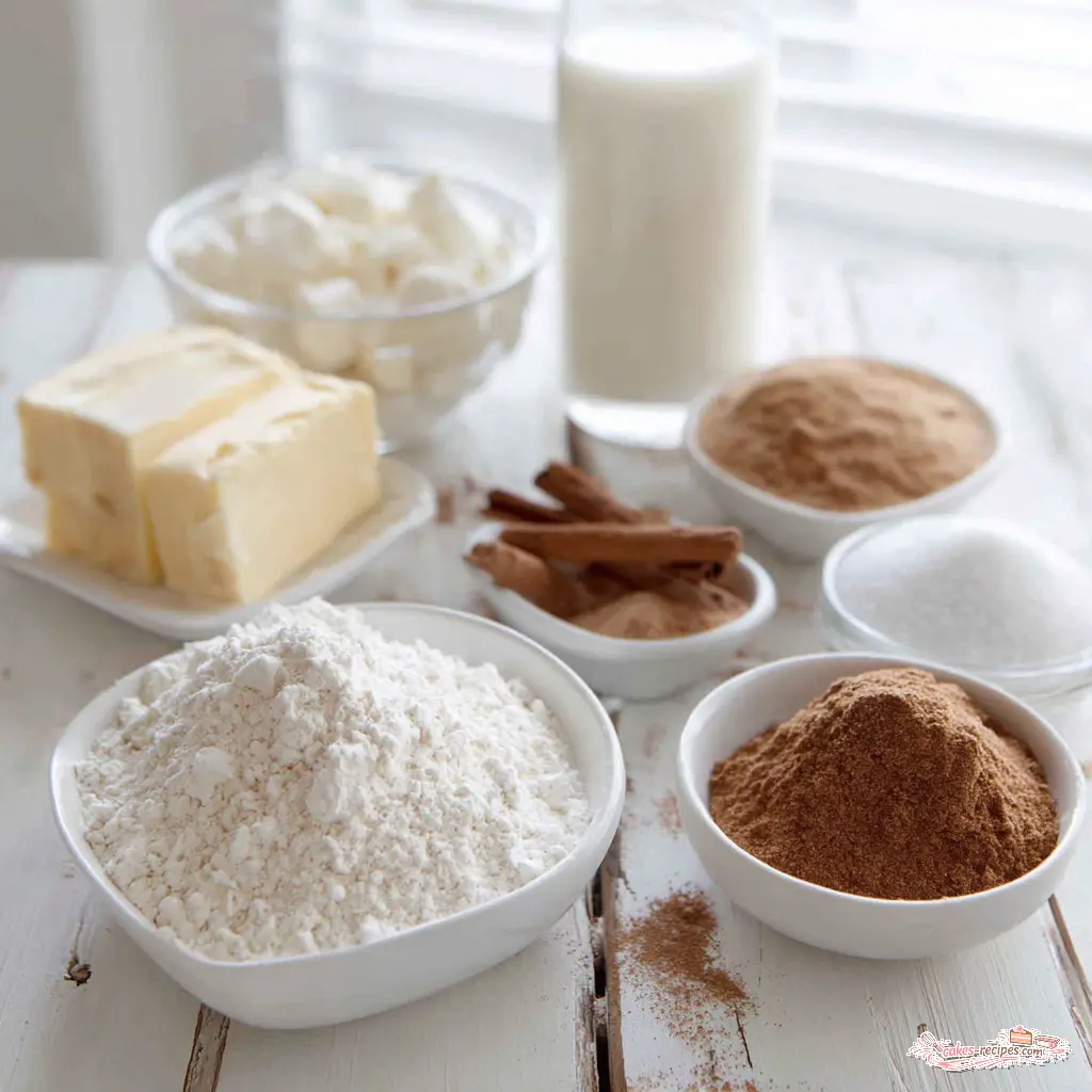 cinnamon roll for one - main ingredients