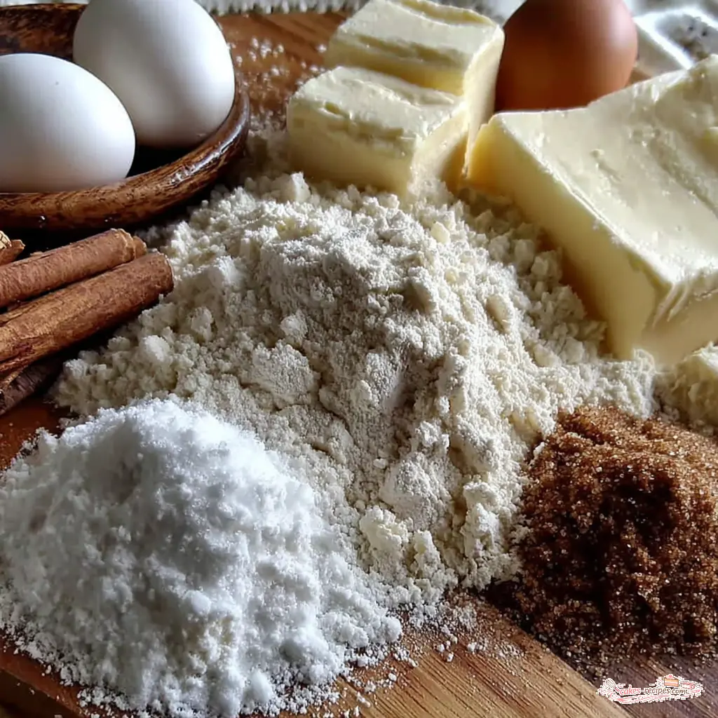 coffee cake cinnamon rolls - main ingredients