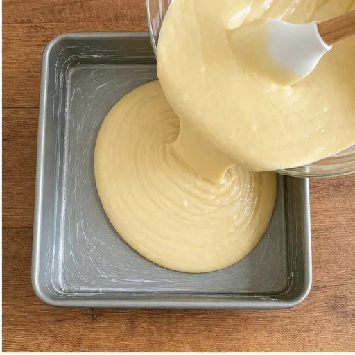 Step 2: Pour batter into pan