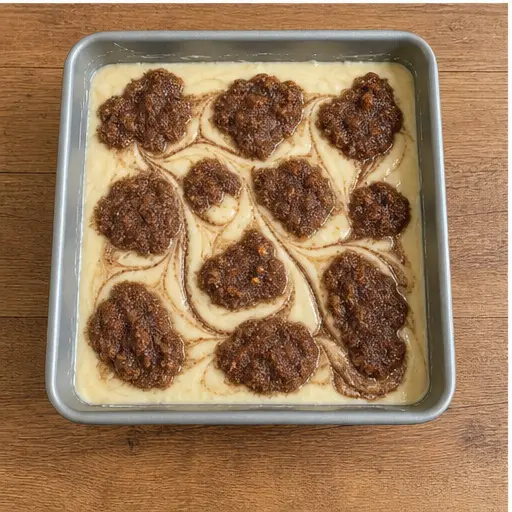 Step 3: Add cinnamon swirl dollops