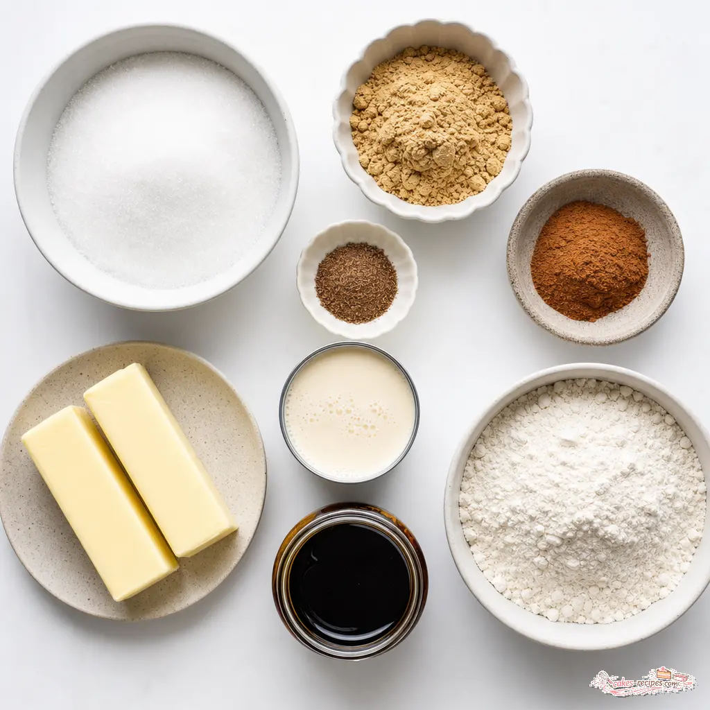 colonial gingerbread cookies recipe - main ingredients