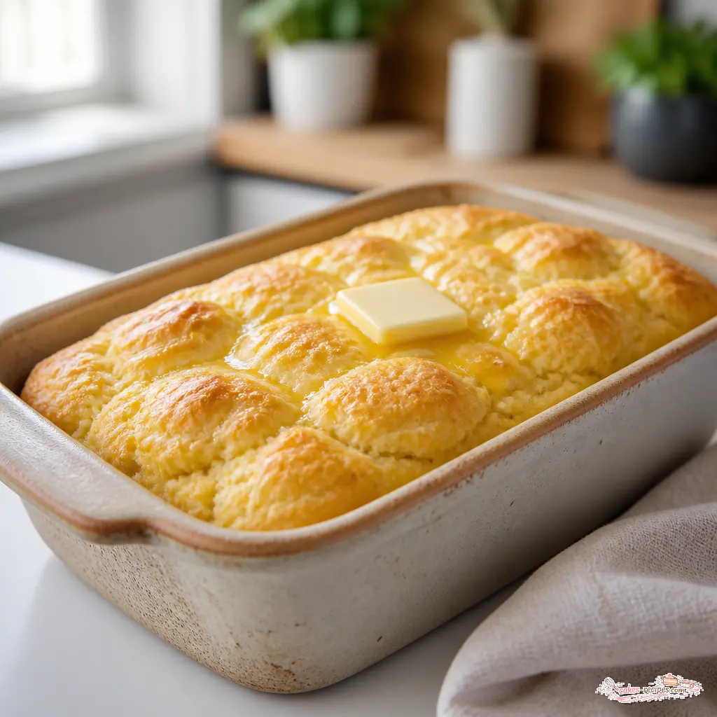 cornbread butter swim biscuits - final presentation