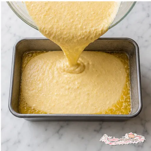 Step 4: Pouring batter into the prepared pan