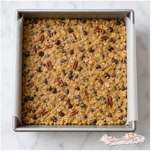 Step 4: Pressing dough into baking pan