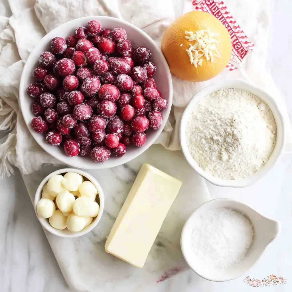 cranberry orange layer cake - main ingredients