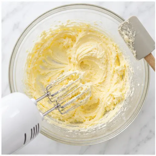 Step 1: Creaming butter and sugar until fluffy