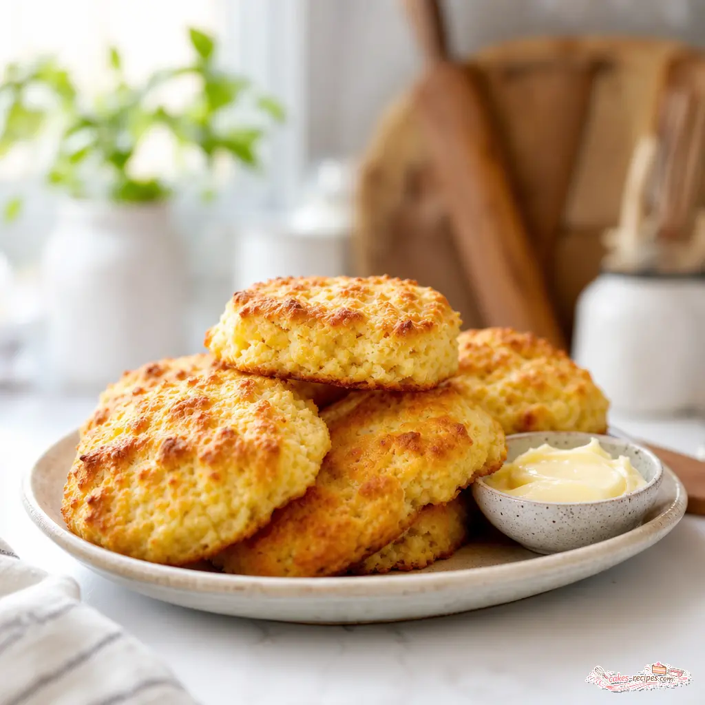 crispy homemade cornbread biscuits - final presentation