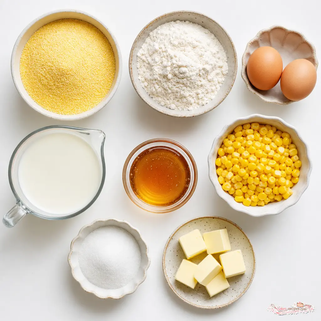 crispy homemade cornbread biscuits - main ingredients