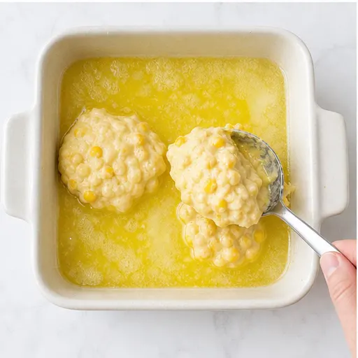 Step 3: Pour butter and batter