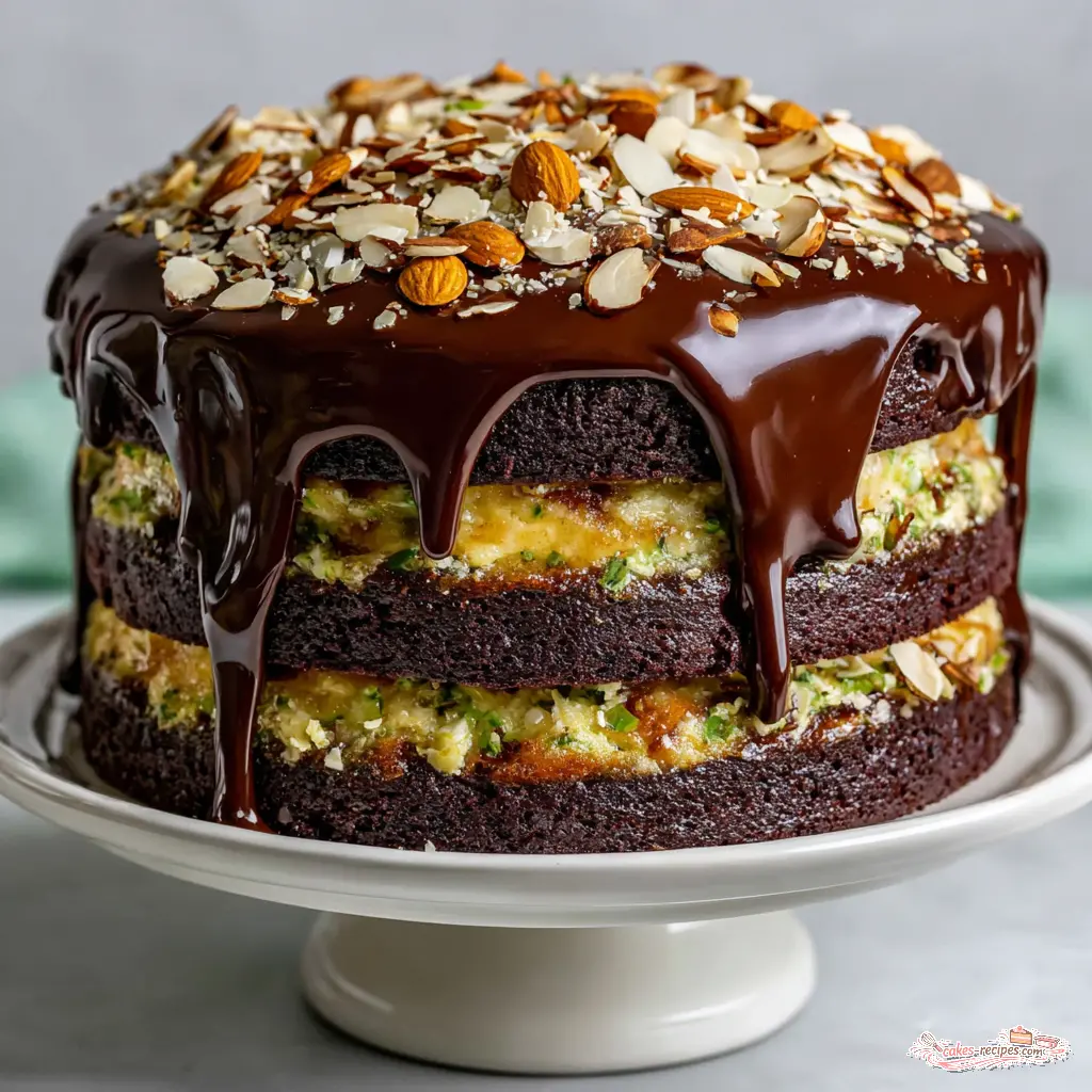 dark chocolate almond layer cake