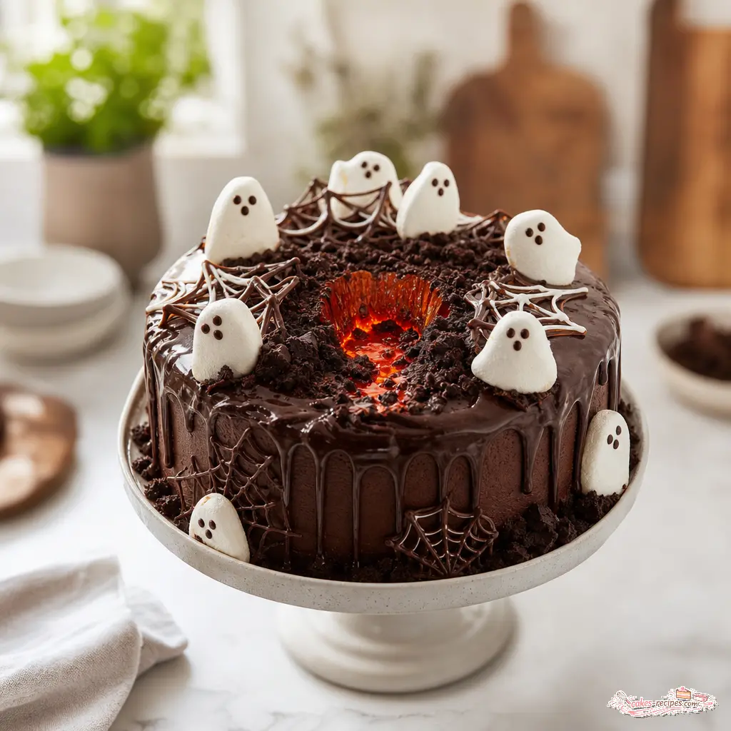dark chocolate mount doom cake - final presentation