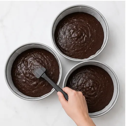 Step 3: Dividing batter into pans