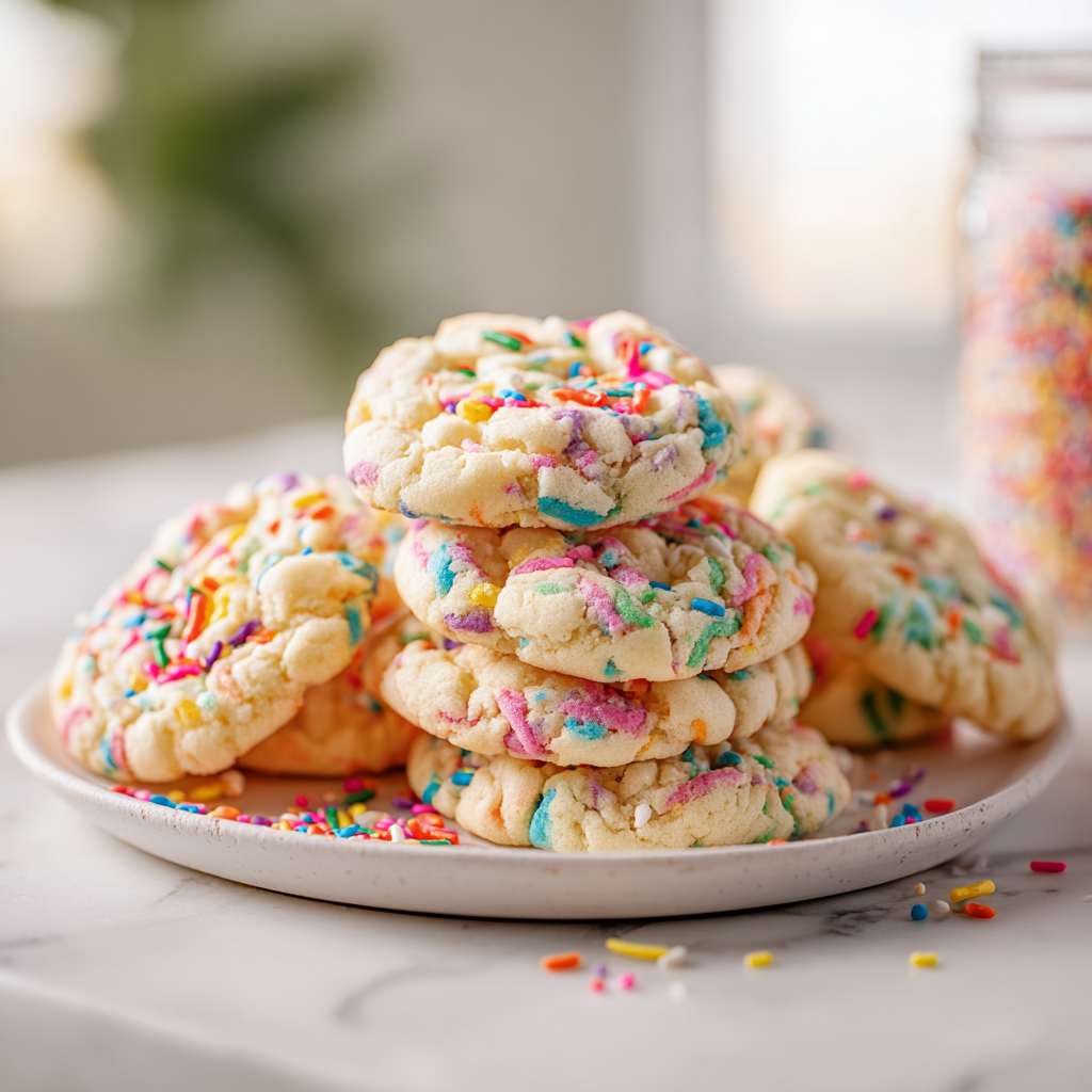 funfetti crinkle cookies - final presentation